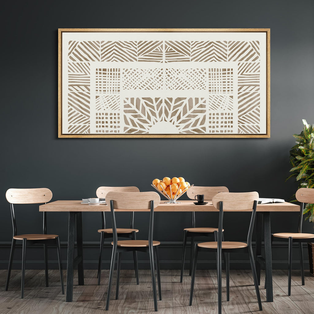 Extra Large Framed Canvas Print Wall Art Modern Abstract Geometric Antique Retro Fine Art Illustrations Decorative