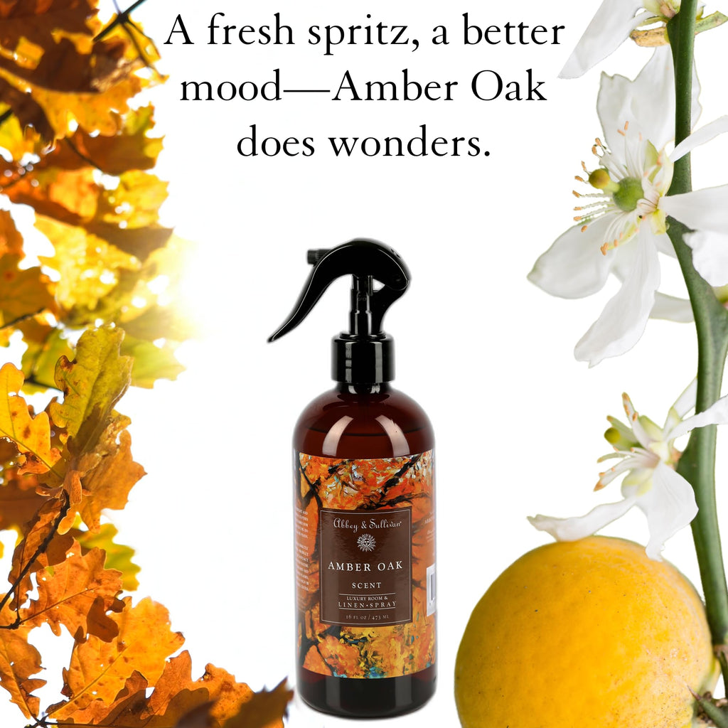 Odor Eliminating and Refreshing Linen and Room Spray, Amber Oak, 16 oz.