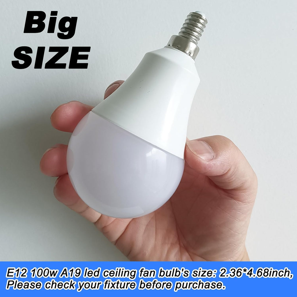 E12 100W Equivalent LED Candelabra Bulbs,6000K Daylight White