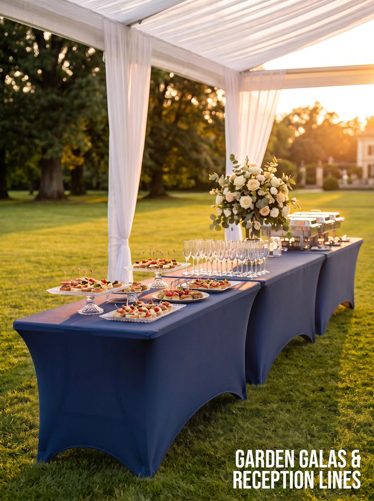6 Ft 10-Pack Tablecloths, Bulk Box, Hotels, Banquets & Events, Navy Blue