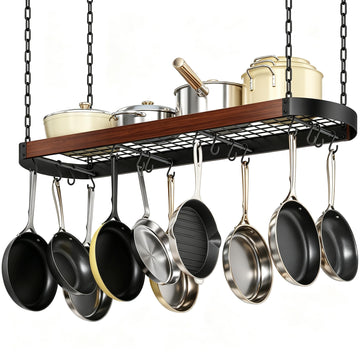 47'' Hanging Pot Rack, Ceiling Pan Hanger, Pot Holder