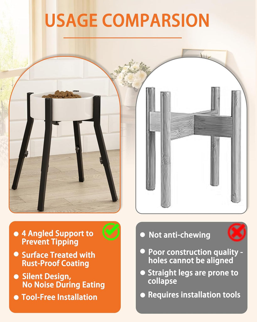 Adjustable Raised Dog Bowl Stand for Large Dogs(Bowl not Included)