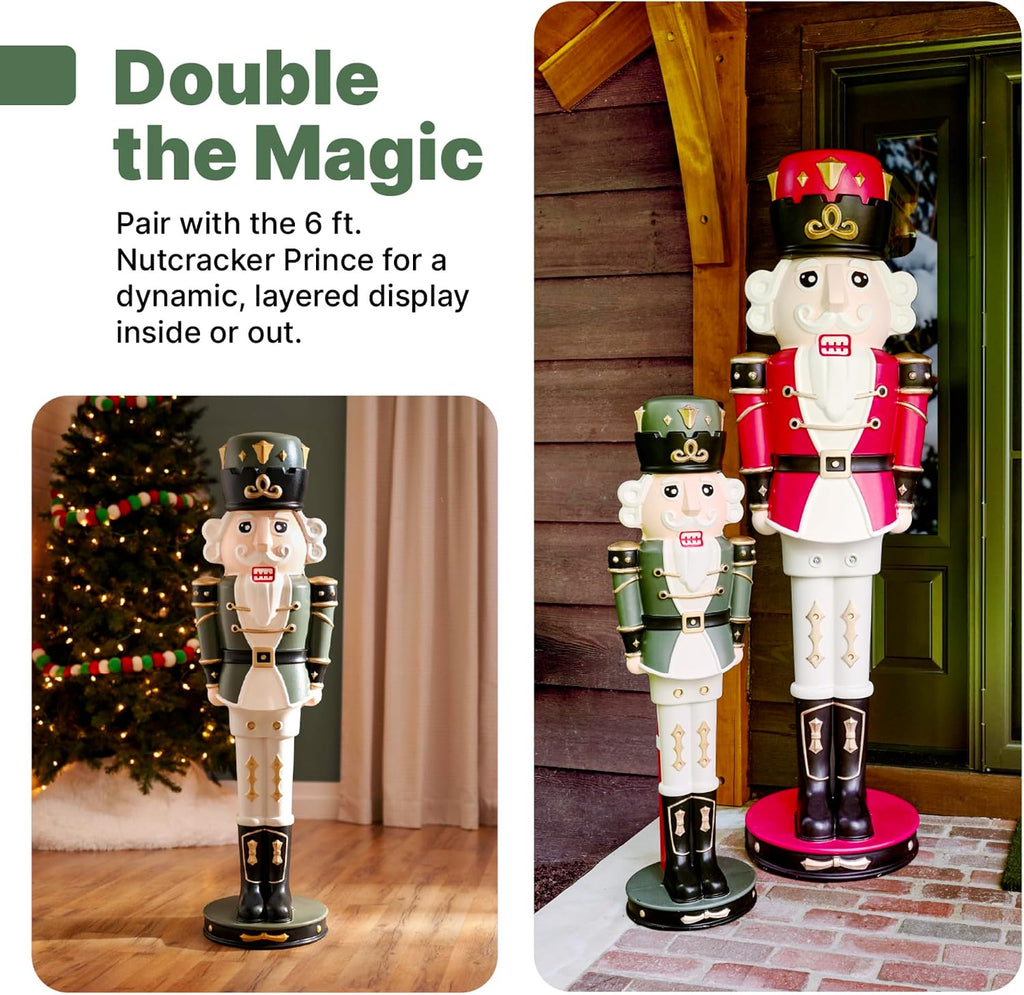 Nutcracker Prince Paintable DIY Holiday Statue, 4-Foot Tall, 2 Pack, White