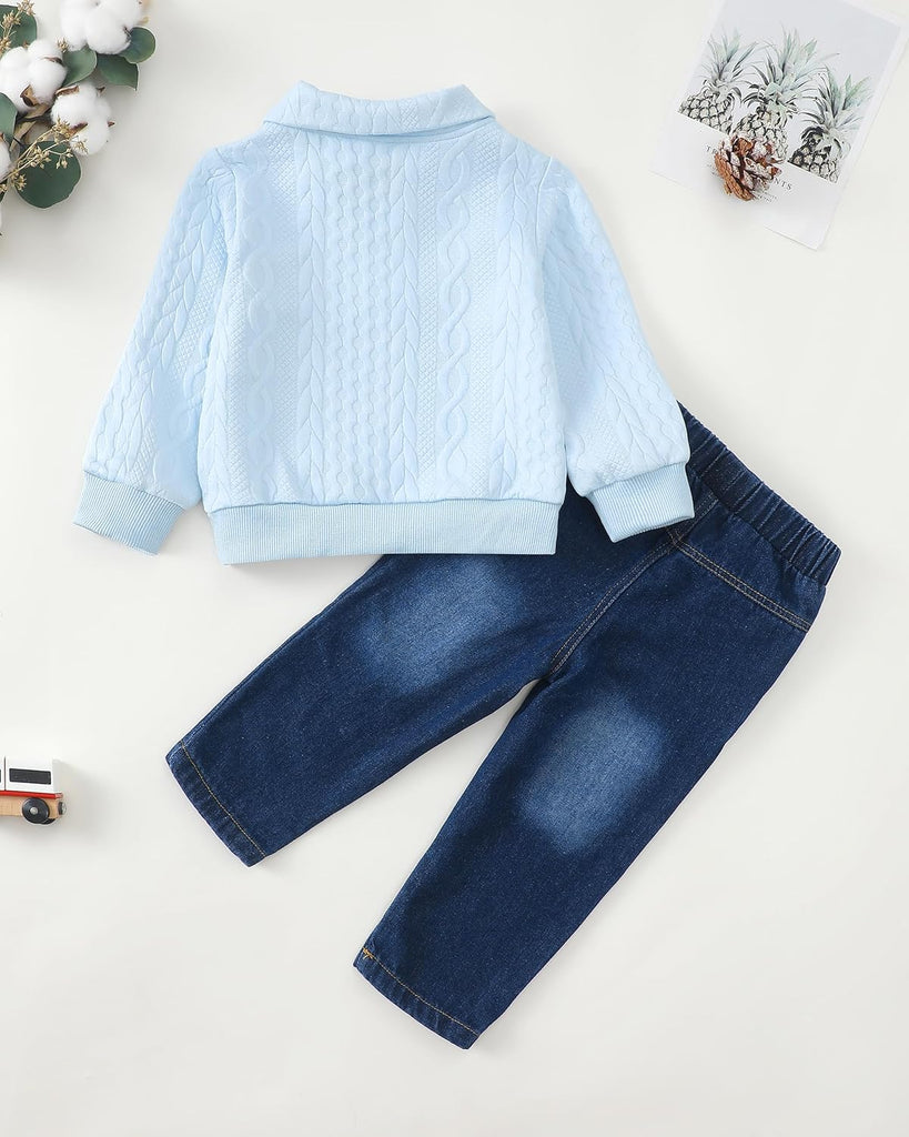 Toddler Boy Clothes - Baby Boy Jeans Outfit Fall Winter Wear