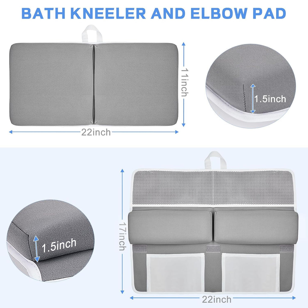 Bath Kneeler and Elbow Rest Pad Set, Bathtub Kneeling Pad, Baby Accessories for Bath, Relieve Your Knees and Elbows