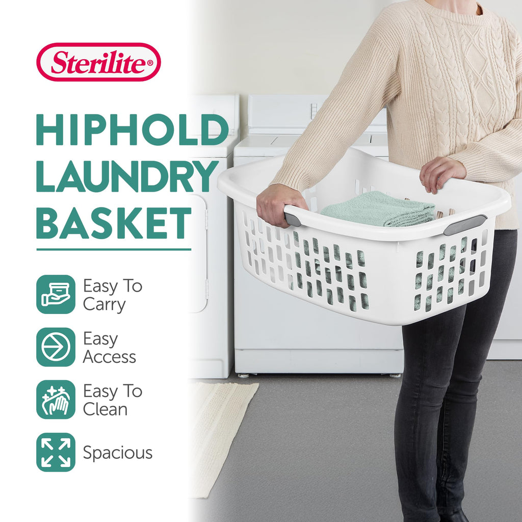 HipHold Laundry Basket, Plastic Rectangle Clothes Hamper, 18 Pack