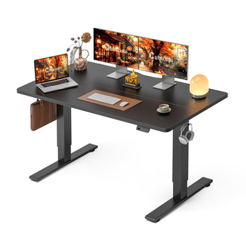 Standing Desk 55x30 Inch Electric Height Adjustable, Black