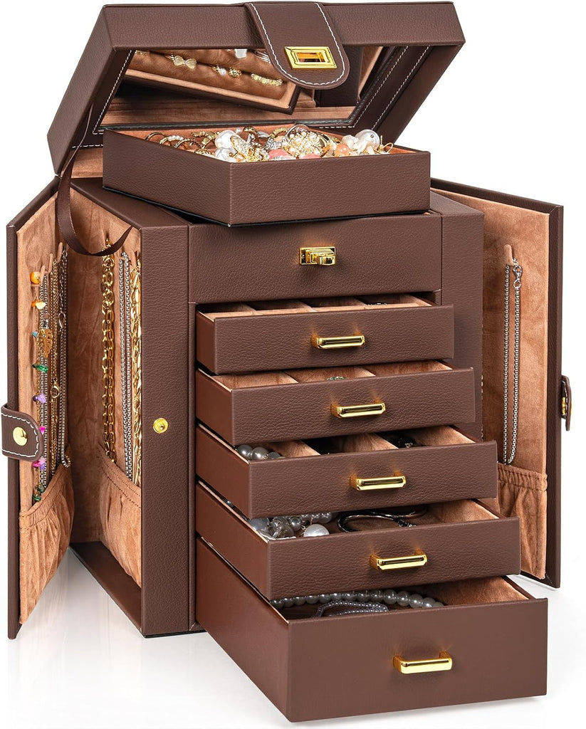 6-Tier Jewelry Box Organizer 5 Drawers Jewelry Storage Case