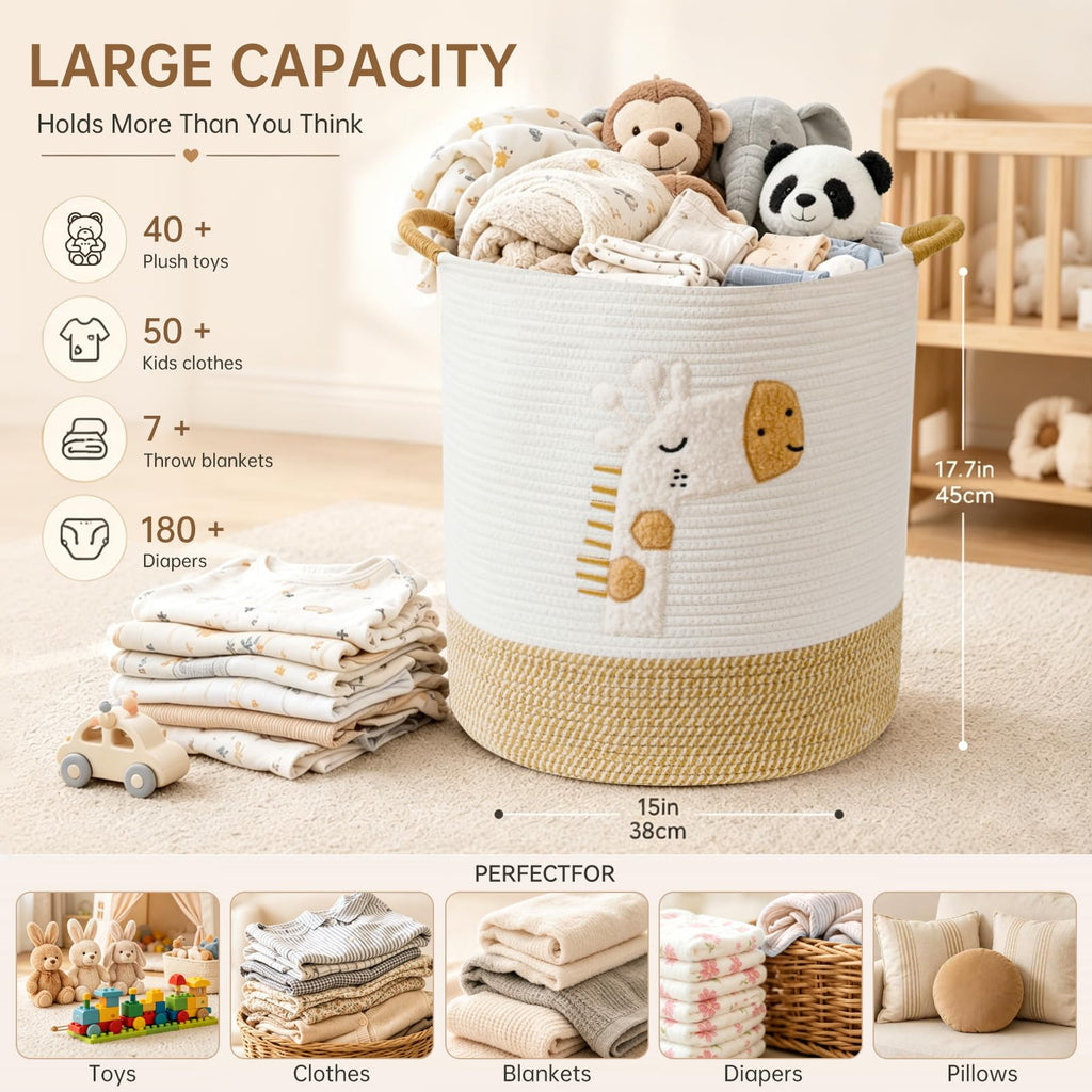 51L Baby Hamper Giraffe Laundry Basket Stuffed Animal Storage