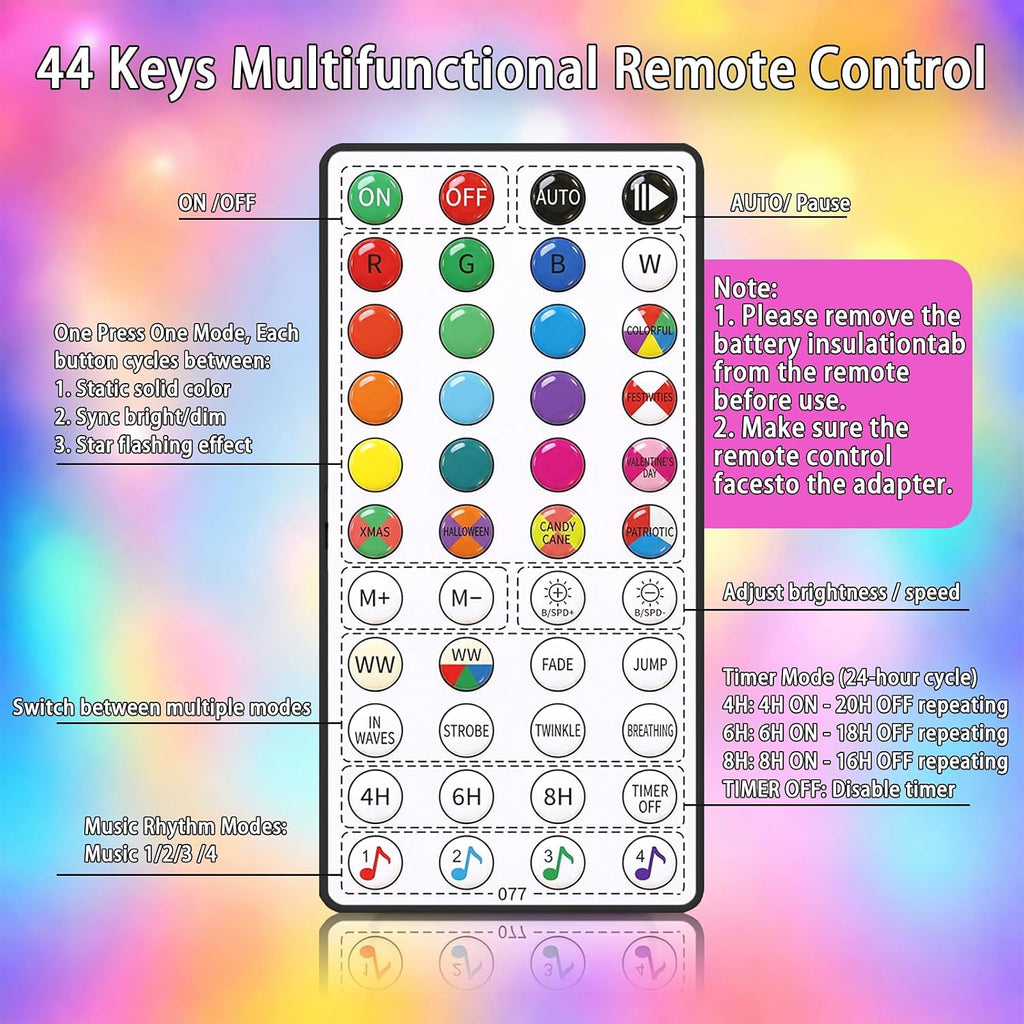 Smart Color Changing Christmas Lights App & Remote Control, 66Ft 200 LED