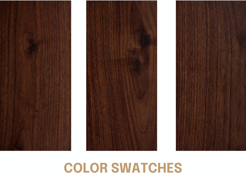 Fly Wooden Bed Frame Without Headboard, Crafted from Walnut, Rubber Wood with Silent Slats and Wood Central Supports