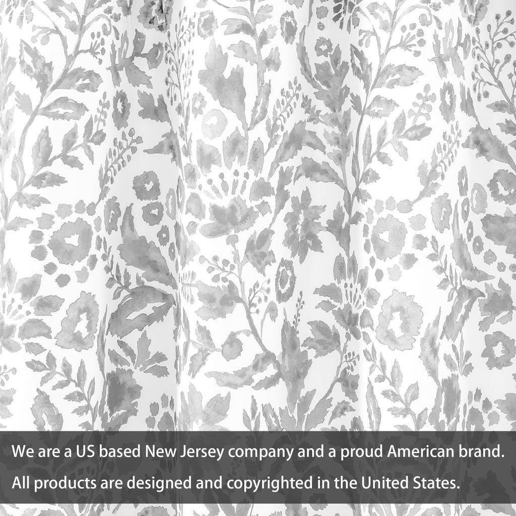 Julia Watercolor Blooming Flower Floral Lined Thermal Insulated Window Curtain Valance Rod Pocket 52 Inch by 18 Inch