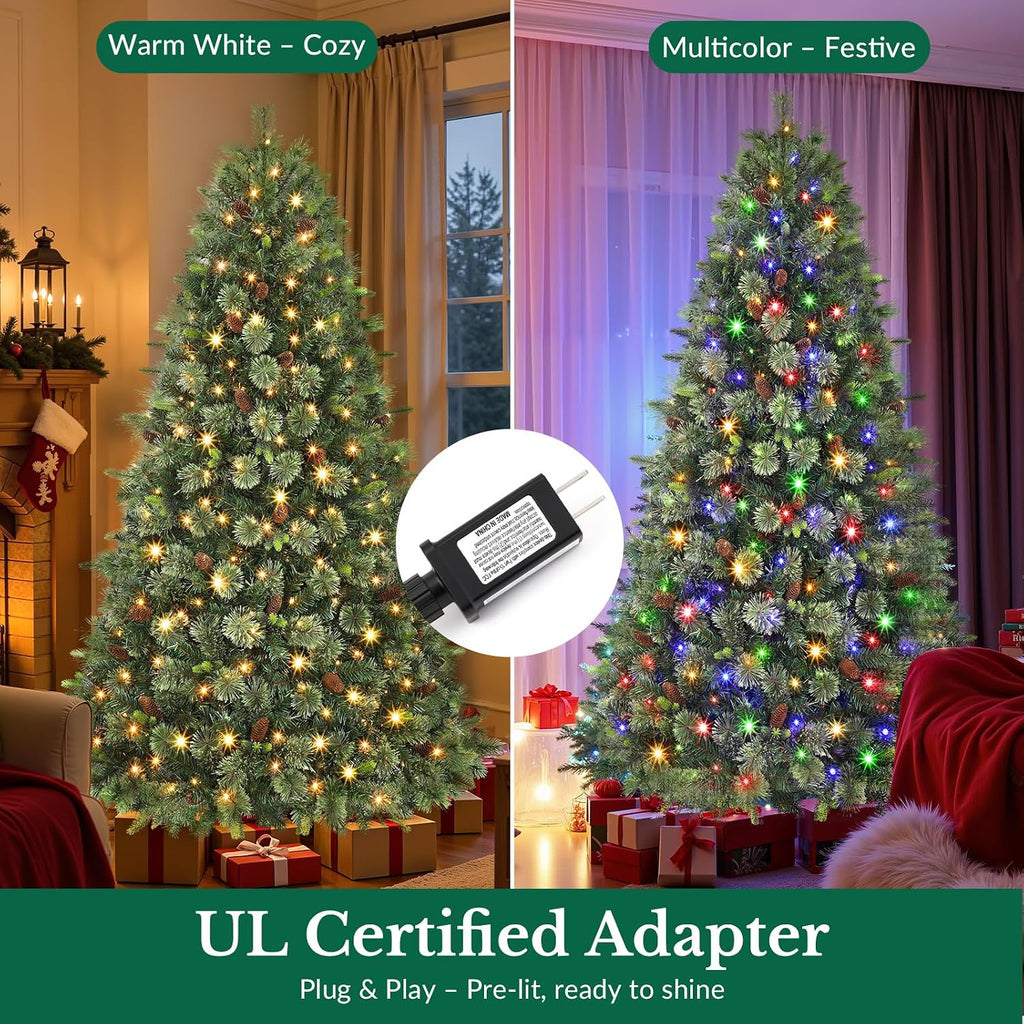 Artificial Prelit Pre-Decorated Christmas Tree with Remote, Timer