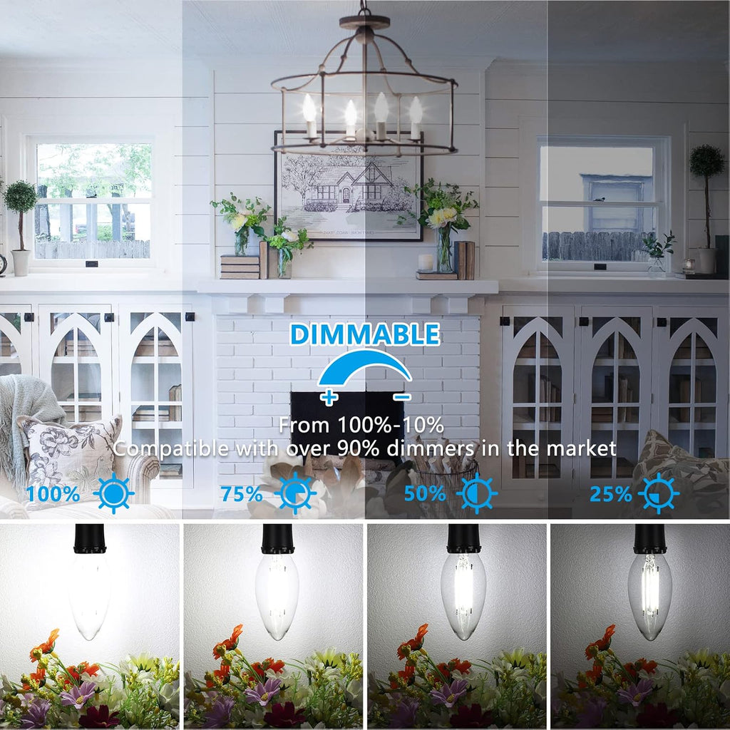 Dimmable E12 LED Candelabra Bulbs 60W Equivalent 5 Pack