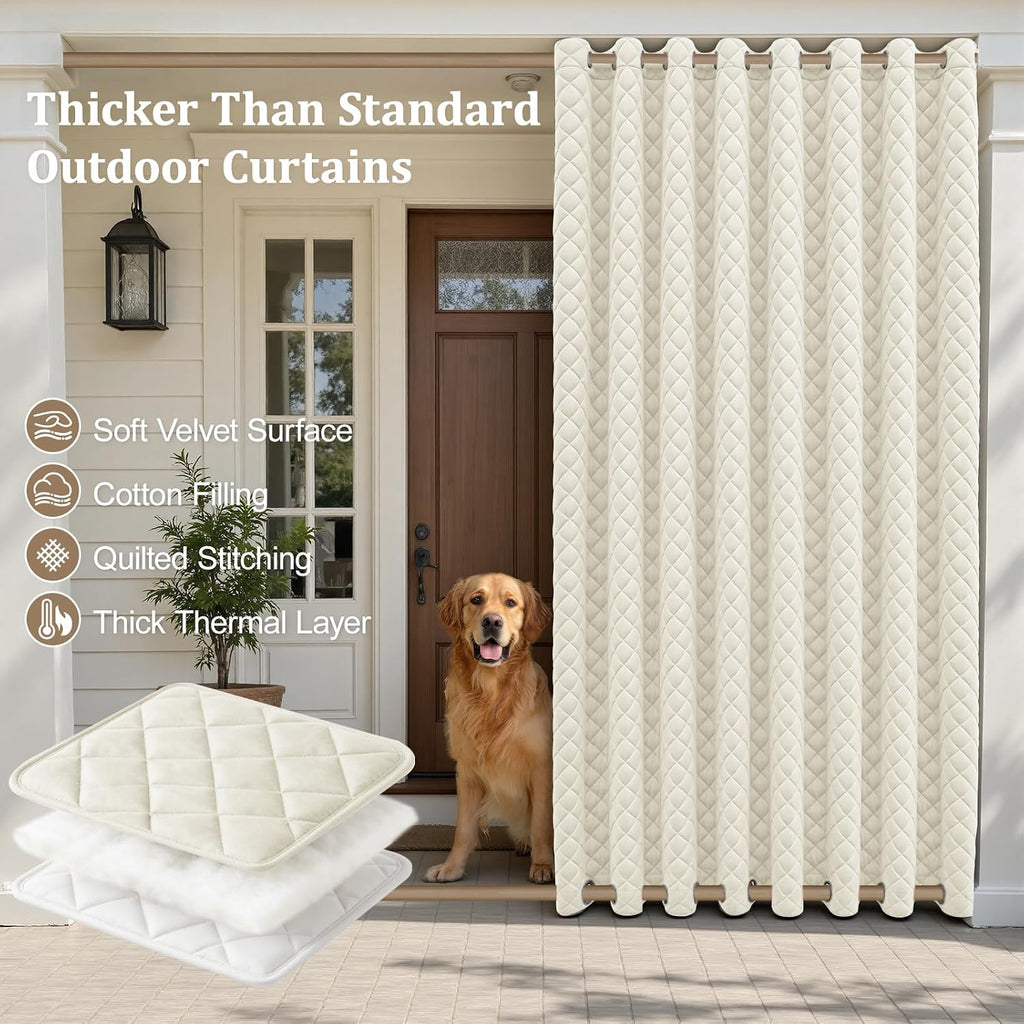 Outdoor Curtains with Zipper Blackout Gazebo Curtains | Heavyweight, Windproof, 2 Panels, Grommet, UV Blocking, 54 x