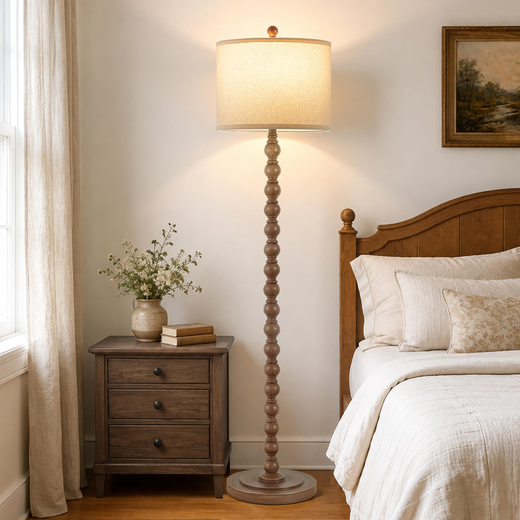 Farmhouse Floor Lamp, 62" Tall Standing Lamp with Bulb