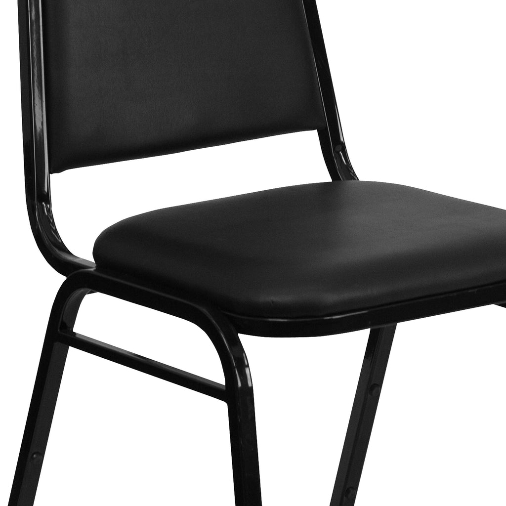 Black Vinyl Trapezoidal Back Stacking Banquet Chair