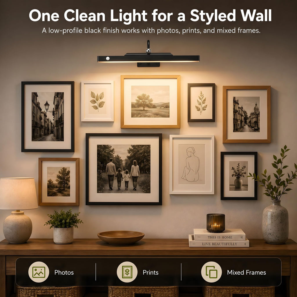 Picture Lights for Wall, Wireless Rechargeable Poster Light