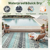 Outdoor Rug Carpet 8x10 Waterproof-Patio Rug Mat Reversible RV Camping Rug Picnic Mat Plastic Straw 