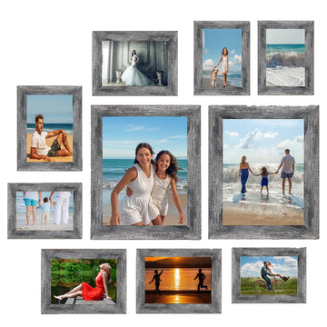 Picture Frames set with Two 11x14, Four 8x10, Four 5x7 Gallery Wall Frame Set, Collage Picture Frame, 10Pack Farmhouse