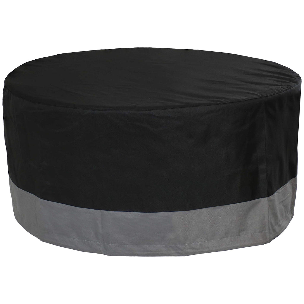 Durable Patio Fire Pit Cover, Round, Black & Gray, 48"