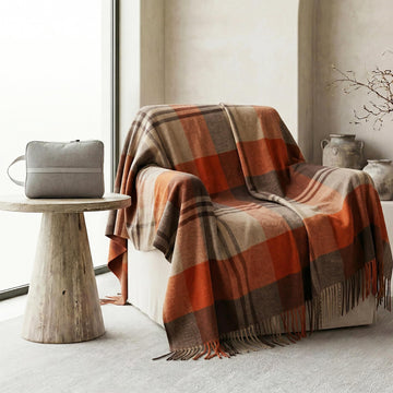 Soft 100% Wool Throw Blanket, Lightweight Warmth, 55"x83"