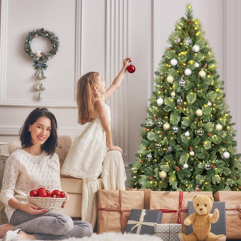 Pre-Lit Carolina Pine Christmas Tree, 820 Warm White Lights