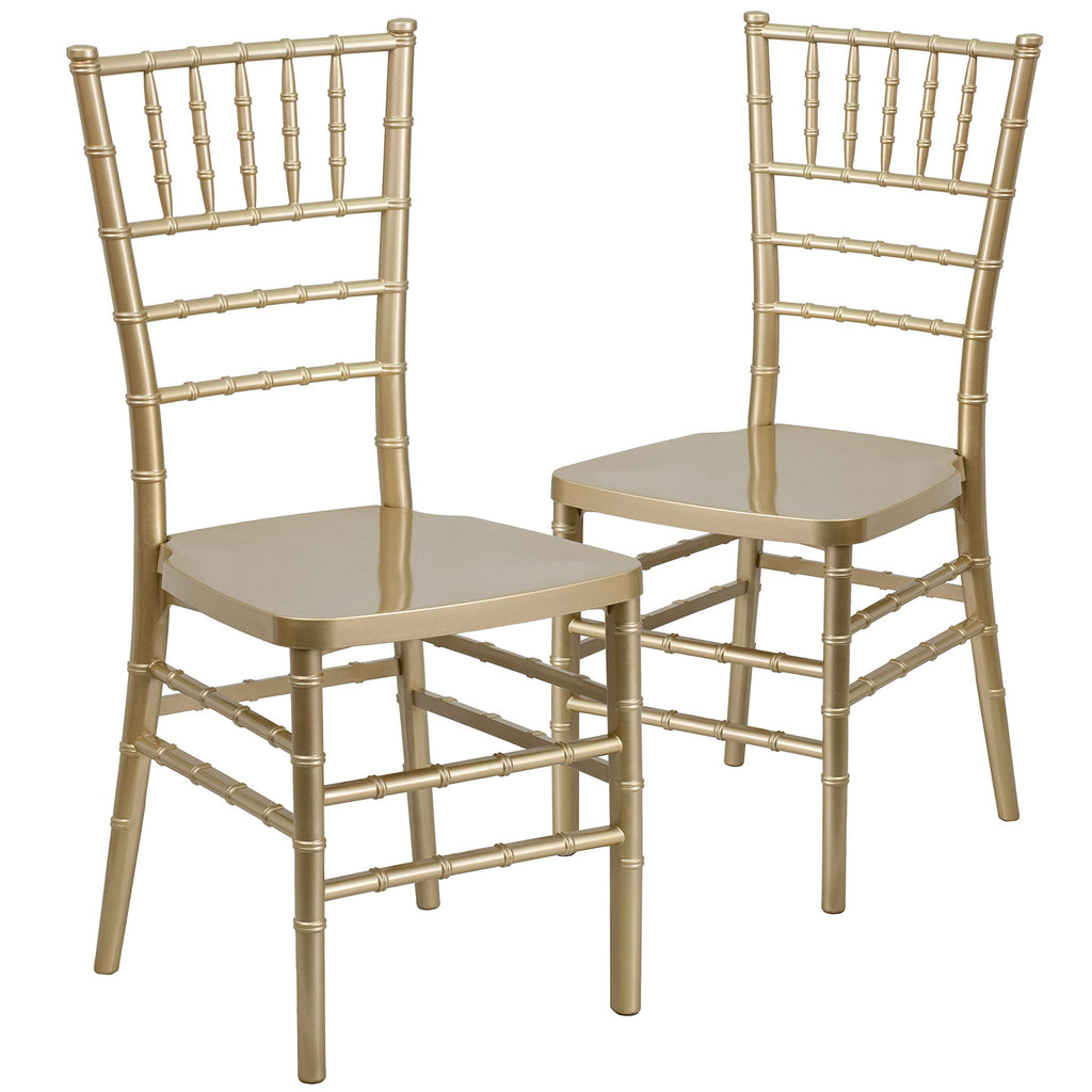 Gold Resin Ballroom Chair, 2-Pack