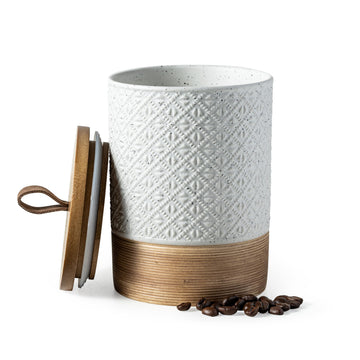Large Coffee Containers with Lids Coffee Canister, White & 28 fl.oz