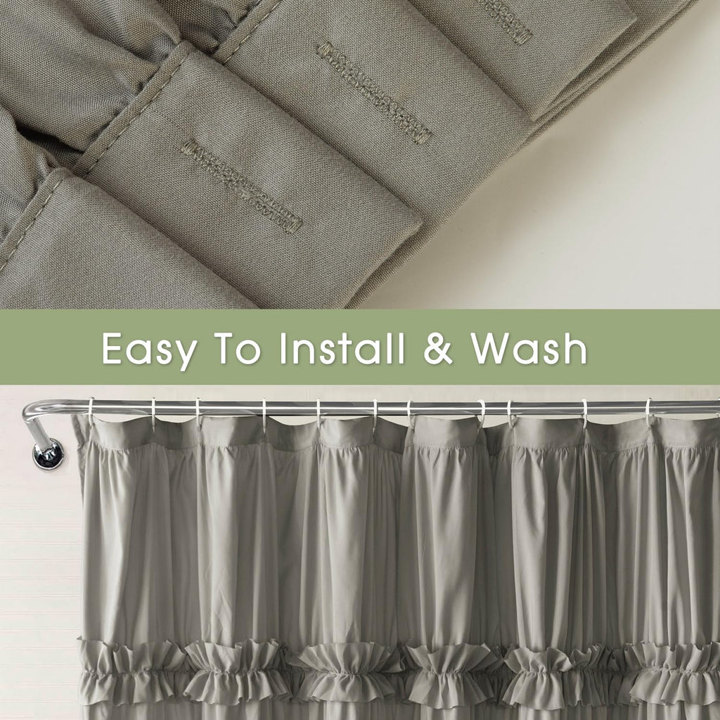 Farmhouse Ruffle, Gray, 72 x 72 in