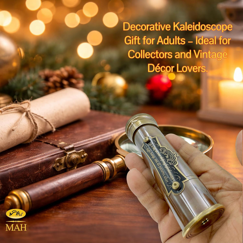 Handcrafted Brass Kaleidoscope - Vintage Nautical Collectible Gift for Adults & Collectors - Sentimental Keepsake
