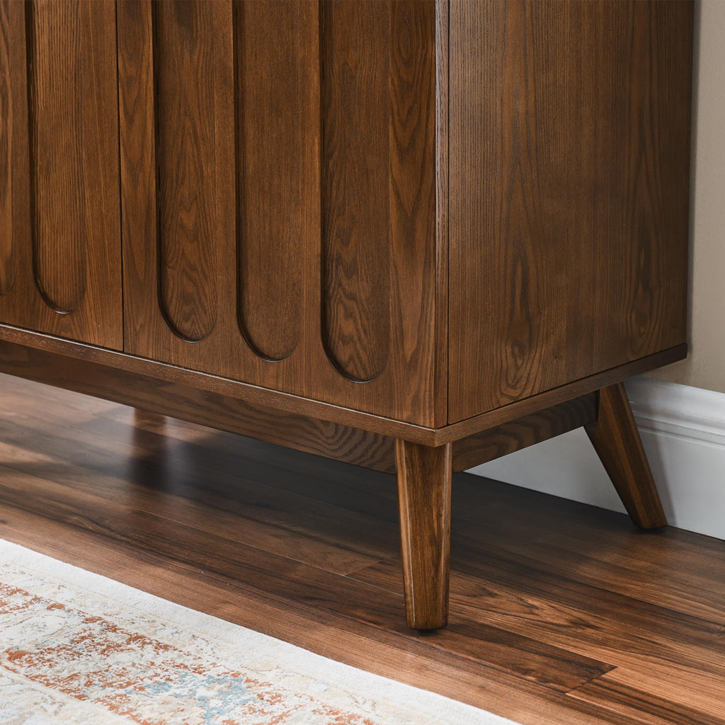 Small Sideboard Buffet, Mid Century Modern Storage Cabinet with Doors