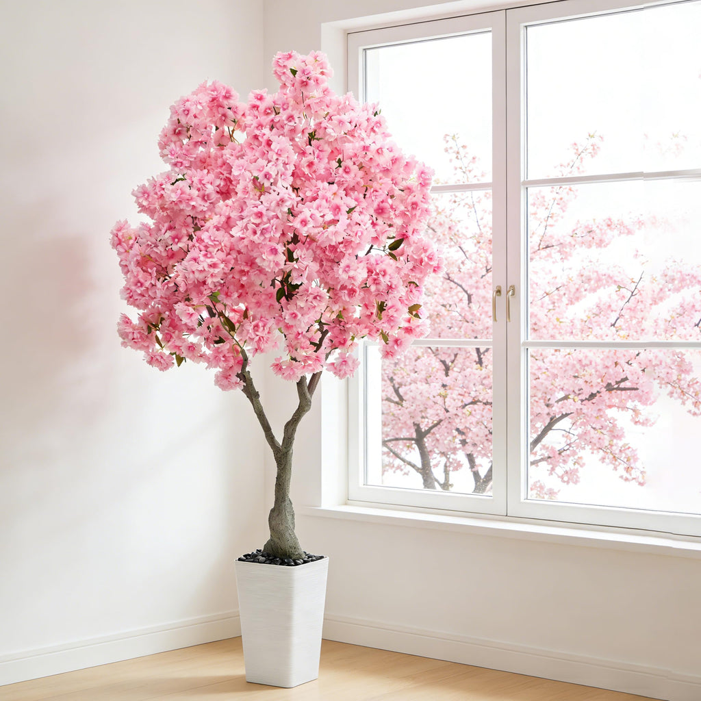Artificial Cherry Blossom Tree 6FT, Pink Large Fake Plants Indoor