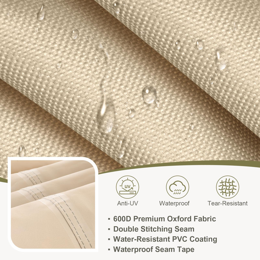 Rectangular Outdoor Furniture Cover for Sectional Sofa Set, 600D Waterproof Patio Set Cover for Lawn General Purpose