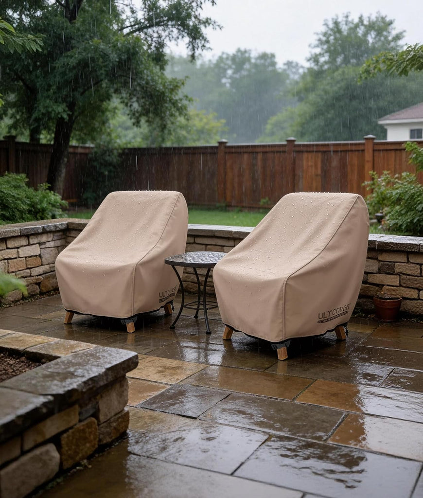 Waterproof Patio Chair Cover - Outdoor Lounge Deep Seat Single Lawn Chair Cover Fits Up to 28W x 30D x 32H inches