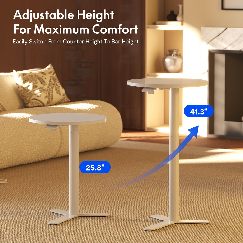 Gas Spring Lift Sit-to-Stand Table, 20" Round Bar Table