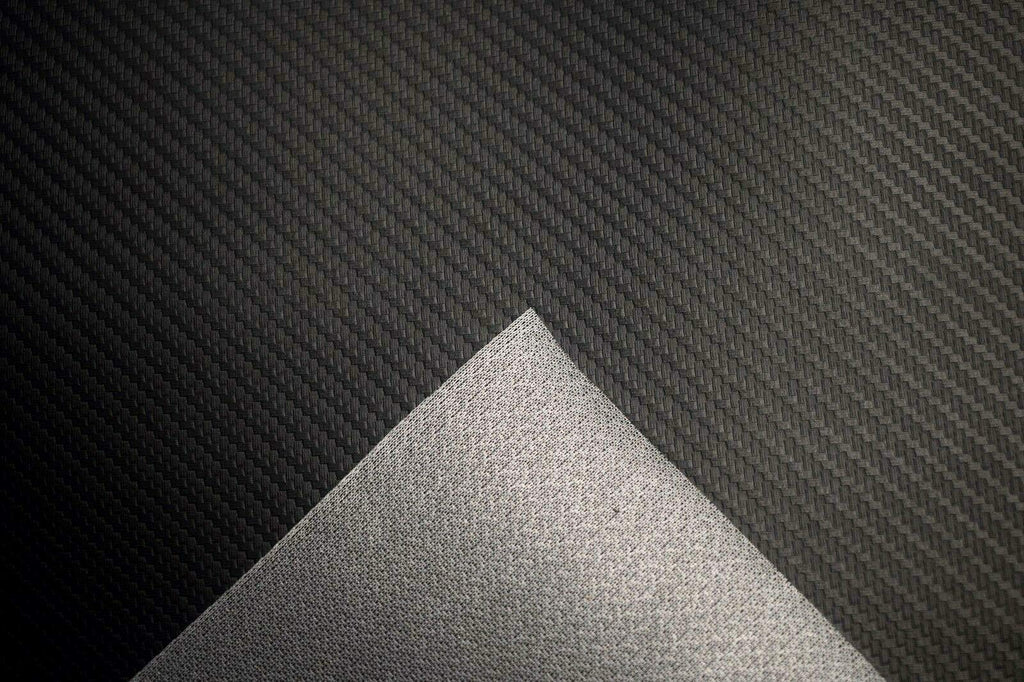 Carbon Fiber Vinyl Weatherproof Waterproof Faux Leather Marine UV Protected Upholstery Fabric Black / 54" Wide/Sold