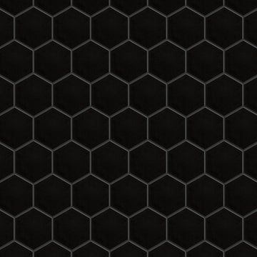 Metro 2" Hex Matte Black 11-1/8" x 12-5/8" Porcelain Mosaic Floor and Wall Tile