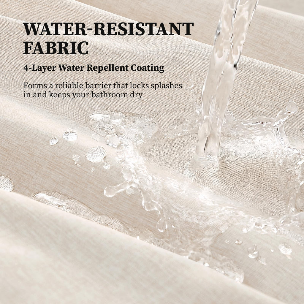 Linen Textured Waterproof Fabric, 72x72, Light Cream