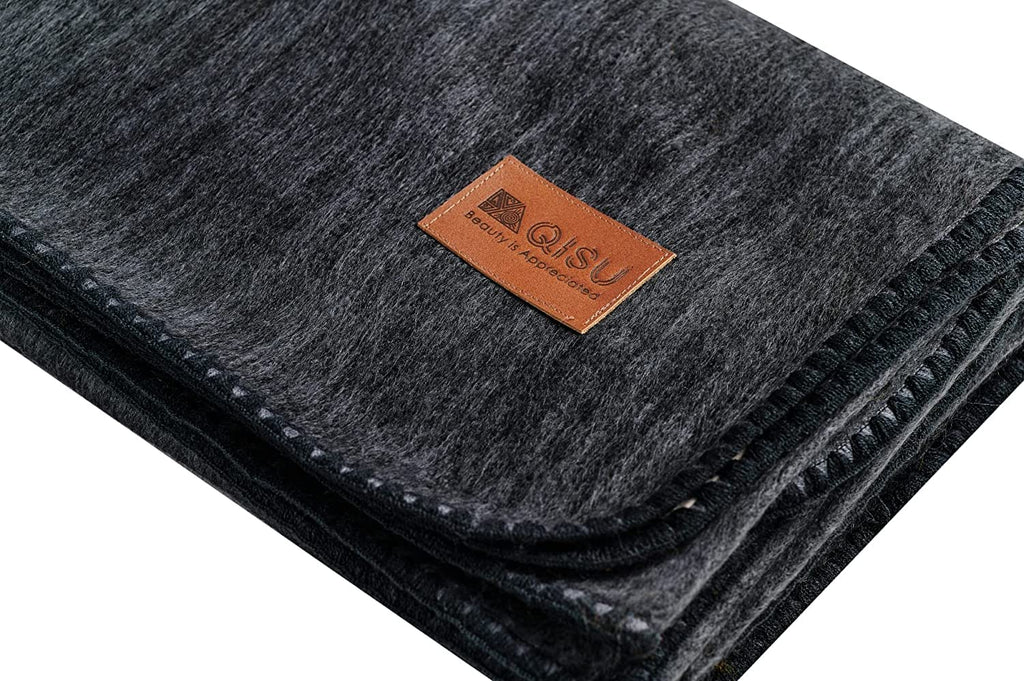 Alpaca Wool Blanket Throw | Large, Beautiful, Warm, Solid | 85 x 65 inches | Ultra-Soft, Hypoallergenic and