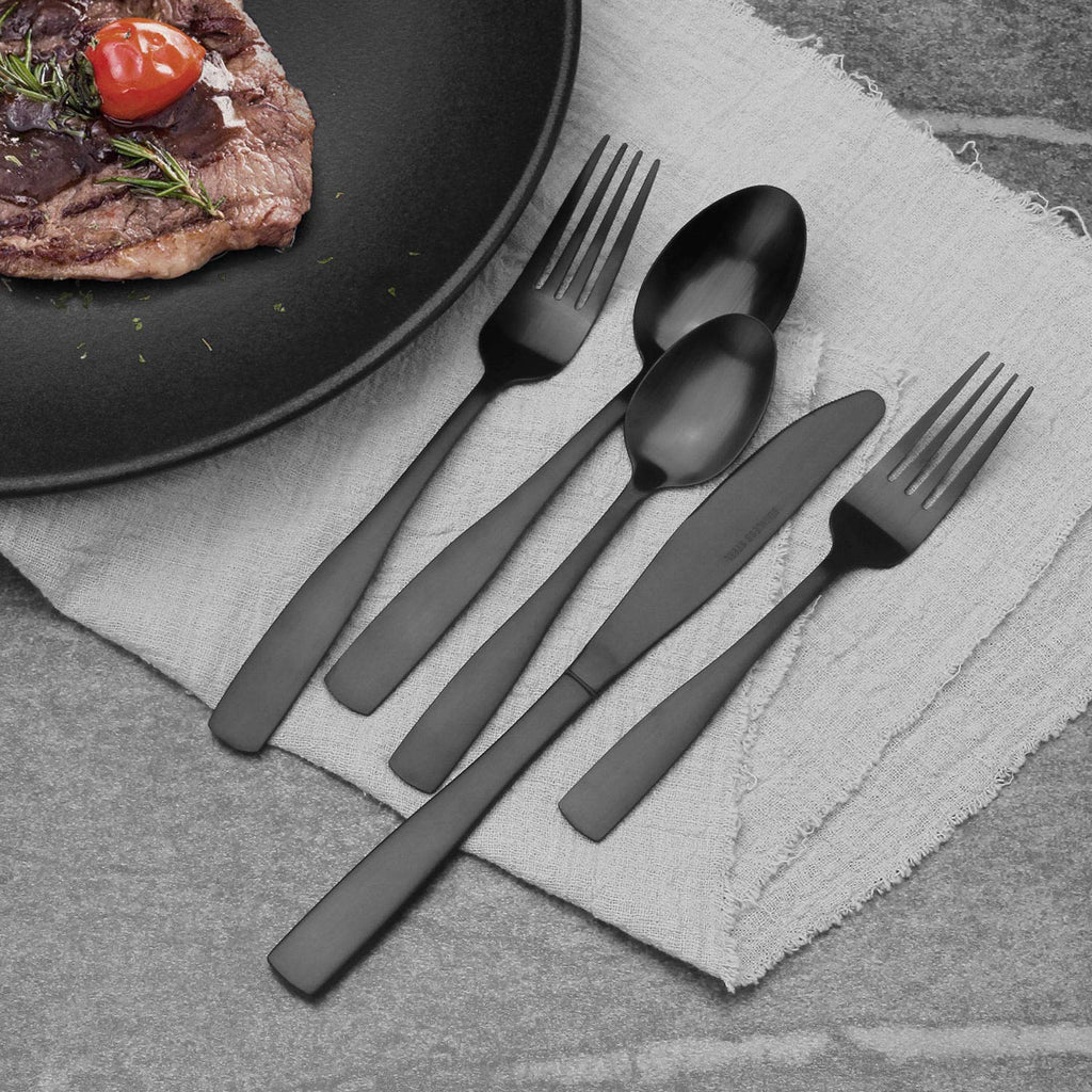 40-Piece Silverware Set, Satin Finish Flatware Cutlery Set Service for 8, Knives/Forks/Spoons Included, Dishwasher