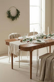 Mid-Century 63 Inch Solid Wood Dining Table for 4-6, Retro Farmhouse Kitchen Table with Large Tabletop, Modern Table