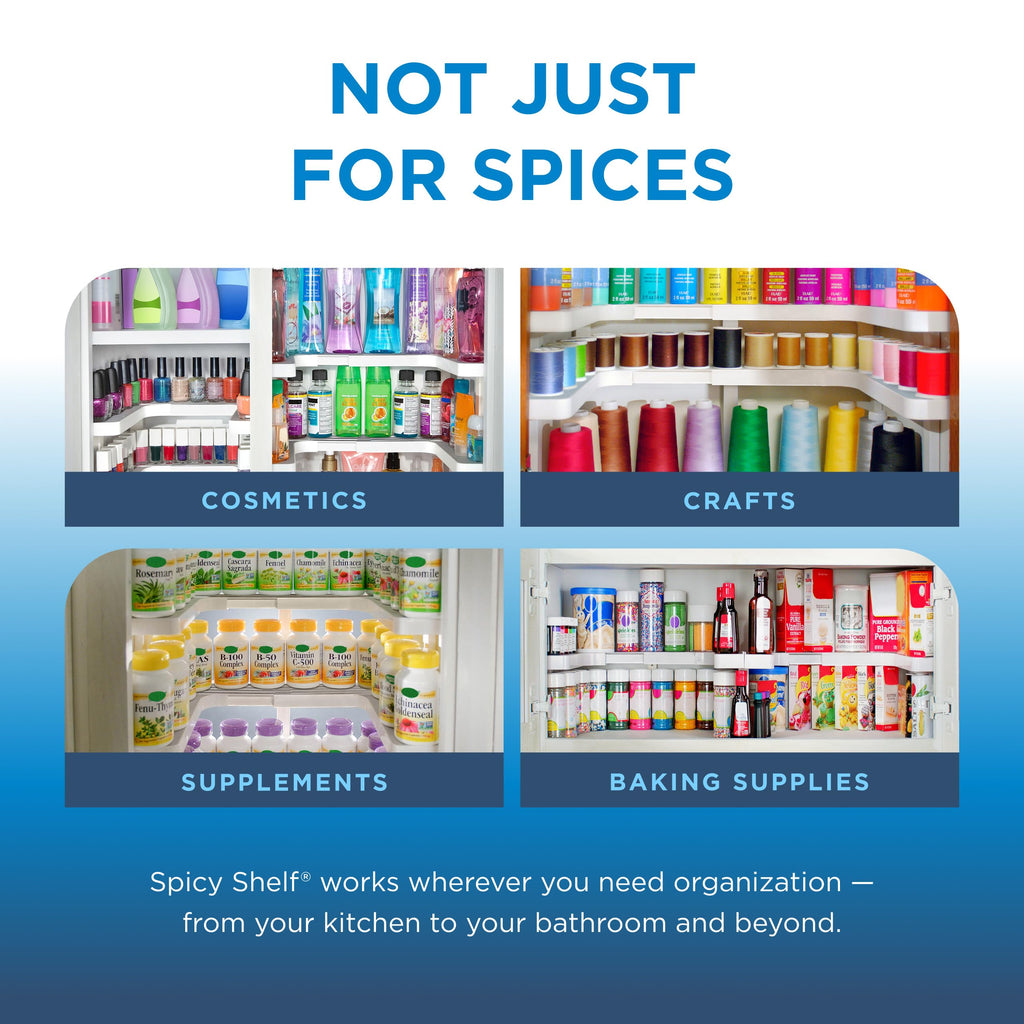 3.0 - Expandable 2 Tiered Spice Rack Organizer for Cabinet & Pantry - Kitchen Seasoning Organizer - Cabinet Spice