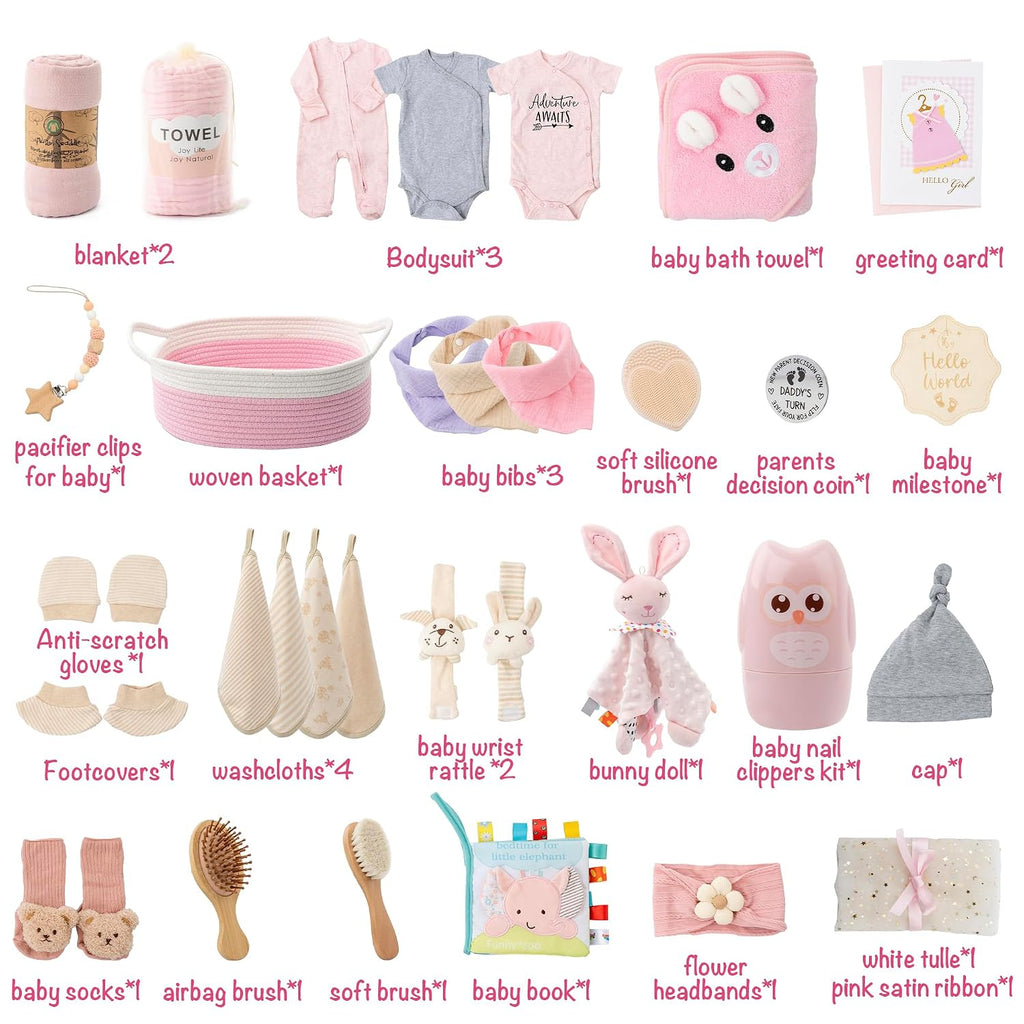 30 Piece Baby Gift Basket - Luxury Curated Baby Gift Basket for Newborn