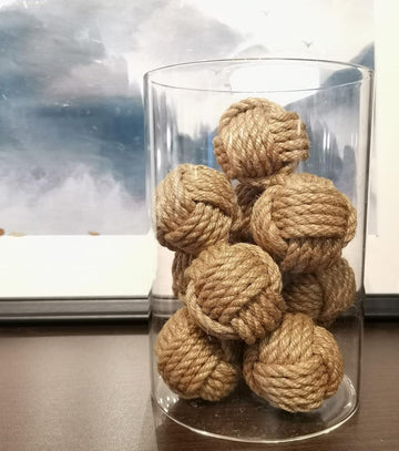Mini Orbs Decorative Balls for Centerpiece Bowls, Christmas Decorative Rope Balls for Bowls, Vase Filler - Set of 10