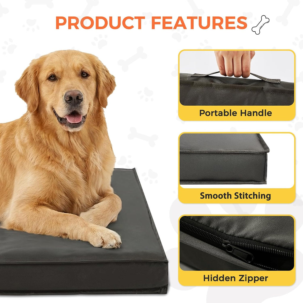 Outdoor Dog Bed Large Sized Dog, Waterproof, 36x27x3 Inch