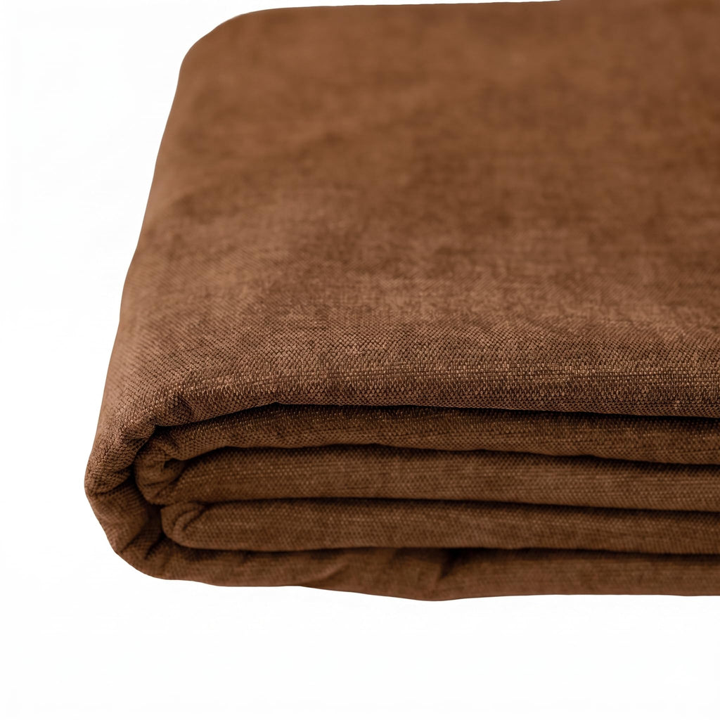 Premium Upholstery Chenille Fabric by the Yard - Thick & Soft Textured Fabric for Chairs, Sofa & Home Decor (Brown, 3