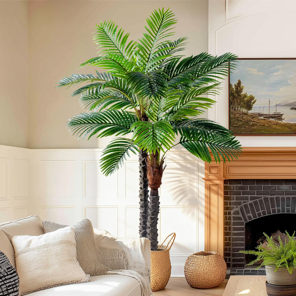Large Artificial Tree Fake Silk Palm Plastic plantas Indoor Outdoor Realistic Floor Plants Big Faux Tropical Palm