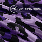 A Nice Night Leopard Printed，Satin Silky Soft Quilt Sexy Luxury Super Soft Microfiber Comforter Quilt Bedding
