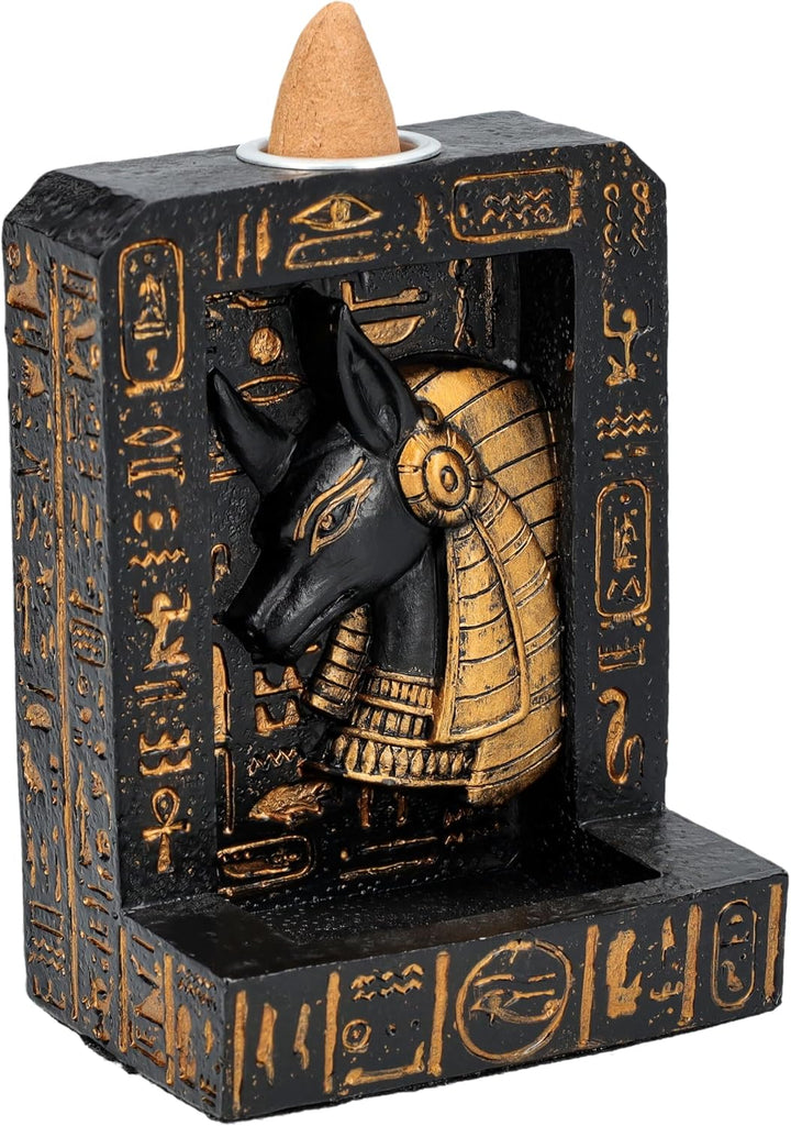 4" Tall Anubis, Guardian of The Underworld Backflow Incense Burner Sculpture Home Decor Figurine Fragrance Accessory